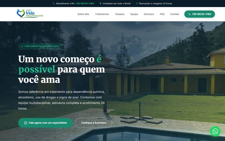 Site Grupo Vida Recuperacoes